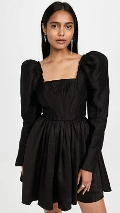 Discount π Best Pirce βοΈ Aje Fleur Corset Long Sleeve Mini π π Dress Black π₯ π
