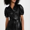 Hot Sale ⭐ Deals ✨ Alice + Olivia Ofra Vegan Leather Mini 👗 👗 Dress Black ⌛ 🔥