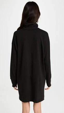 Alternative view of Deals 😀 Top 10 💯 ATM Anthony Thomas Melillo Oversized Turtleneck 👗 👗 Dress Black 🛒 🌟