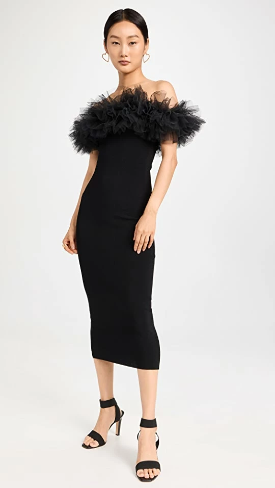 Flash Sale π Best Sale π Autumn Cashmere Tulle Off The Shoulder π π Dress Black/Black π β 1 Flash Sale π Best Sale π Autumn Cashmere Tulle Off The Shoulder π π Dress Black/Black π β