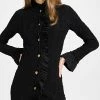 Cheapest 🎉 Top 10 🧨 Alexander Wang Smocked Ruffle Long Jacket Black 👏 ⭐