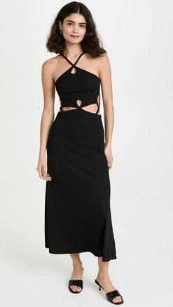 Deals 👏 Buy 🌟 Christopher Esber Looped Cutaway Sleeveless 👗 👗 Dress Black 🧨 😉