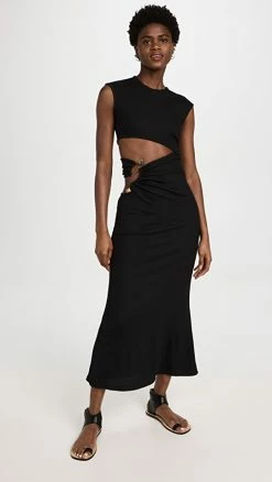 Cheapest ✨ Budget ⌛ Christopher Esber Elongated Distort Quartz Split 👗 👗 Dress Black 💯 😉