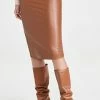 Coupon 🛒 Top 10 ❤️ Commando Faux Leather Midi 👗 👗 Skirt Cocoa ⭐ 🥰