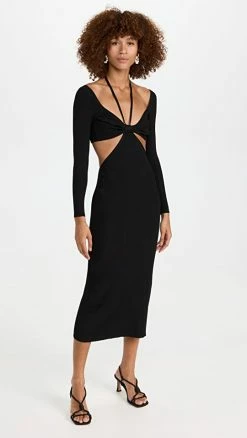 Promo 🧨 Promo 🔔 Cult Gaia Enzo Knit 👗 👗 Dress Black 🔥 ✔️