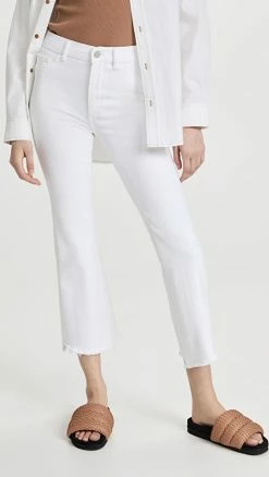 Cheapest ⭐ Discount 🎁 DL1961 Bridget Boot Instasculpt Crop 👖 👖 Jeans Milk Frayed 😉 💯