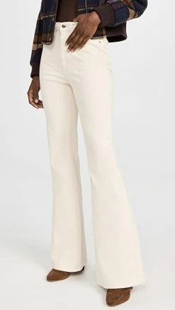 Best Pirce ✔️ Best Pirce 👍 DL1961 Rachel Flare: Ultra High Rise Instasculpt Eggshell (Corduroy) 👏 😉