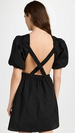 Alternative view of Best Sale 👍 Cheap 💯 English Factory Cut-Out Poplin Mini 👗 👗 Dress Black 🧨 👍
