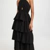 Outlet 😉 Buy ⭐ Endless Rose Crossed Halter Neck Tiered Maxi 👗 👗 Dress Black 👍 🥰