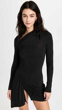 Coupon ❤️ Coupon 😉 Enza Costa Slash Mini 👗 👗 Dress Black 🛒 👍