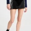 Cheap 😉 Budget ✨ Enza Costa Satin Finish Leather Miniskirt Black 🔔 🧨