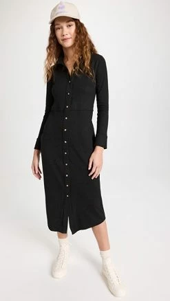 Outlet 🧨 Budget 👏 Faherty Legend Sweater Long 👗 👗 Dress Heathered Black Twill 🔥 ⌛