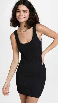 Best Sale 👏 Coupon ✨ Good American Always Fits Mini 👗 👗 Dress Black001 🧨 🛒