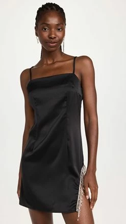 Brand new 🛒 Top 10 🥰 Glamorous Ladies 👗 👗 Dress Black Satin ❤️ ⭐