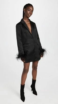 Budget 😉 Deals 😍 Glamorous Ladies Blazer 👗 👗 Dress Black Satin ✨ ⌛