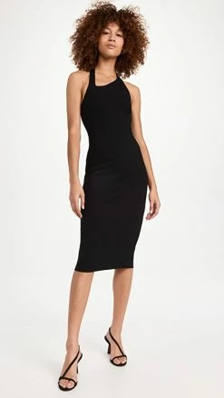 Cheapest π Best reviews of βοΈ Victor Glemaud Halter Midi π π Dress Black β¨ π