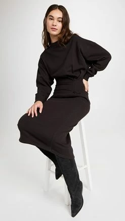 Flash Sale 🔔 New 🤩 Isabel Marant Étoile Meg 👗 👗 Dress Faded Black 🎉 🔥