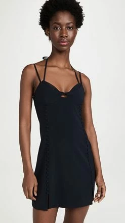 New ⭐ Cheap ⌛ Jonathan Simkhai Eilish Transitional Tailoring Mini 👗 👗 Dress Black 👍 😍