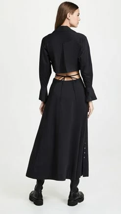 Cheap 😀 Budget 🌟 Jonathan Simkhai Alex Pleated Poplin 👗 👗 Dress Black 🧨 ⌛ -ALC shop jondb308881071b 1635946990382 2 0. UX540 . QL90