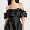 Discount 😍 Outlet ✔️ Jonathan Simkhai Astoria Duchess Satin Off Shoulder Mini 👗 👗 Dress Black 👍 ✨