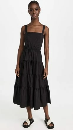 Cheap ⌛ Budget 😀 Jason Wu Long Tiered Ruffled Detail 👗 👗 Dress Black 😉 🤩