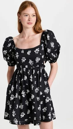 Best deal 👏 Cheapest 😍 KITRI Olga Floral Mini 👗 👗 Dress Black Mono Floral ⭐ ⭐