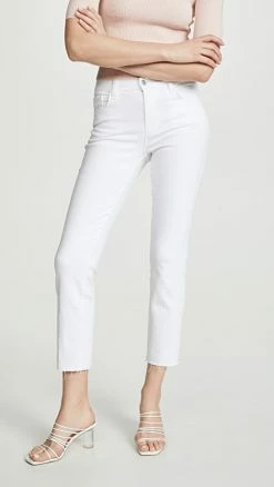 Best Sale βοΈ Cheapest π L'AGENCE Sada High Rise Crop π π Jeans Blanc π₯ π