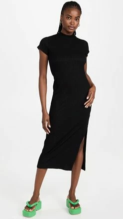 Cheap 🥰 Deals 😀 LNA Alois Mock Neck 👗 👗 Dress Black 👍 ✨