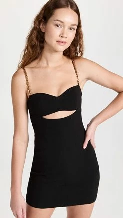 Budget ⌛ Deals 💯 MISHA Anja Bonded Crepe 👗 👗 Dress Black 🌟 🤩