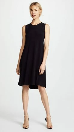 Coupon 🎁 Best Pirce 🧨 Norma Kamali Kamali Kulture Sleeveless Swing 👗 👗 Dress Black ✨ ✨