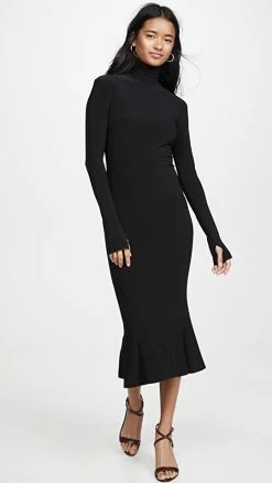 Budget ❤️ Flash Sale ⌛ Norma Kamali Turtleneck Fishtail 👗 👗 Dress Black ❤️ 🛒