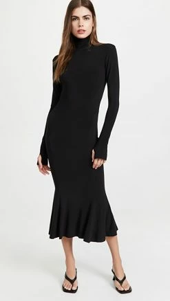 Wholesale 👏 Wholesale ✨ Norma Kamali Turtle Open Back Fishtail 👗 👗 Dress Black ✨ 👍