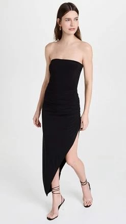 Brand new 🎉 Deals 🤩 Norma Kamali Strapless Side Drape Gown Black 🧨 😍