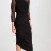 Cheap 🤩 Promo 👏 Norma Kamali Long Sleeve Diana Gown Black/Black Mesh 🧨 😍