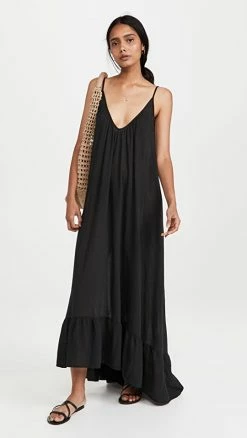 Cheap 💯 Coupon 💯 9seed Paloma Ruffle Maxi 👗 👗 Dress Black 🧨 🎁
