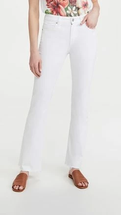 Budget 🔥 Discount 🔥 PAIGE High Rise Laurel Canyon 👖 👖 Jeans Crisp White 🎁 😀