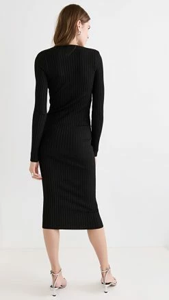 Alternative view of Brand new 😍 Best reviews of 🎉 Philosophy Di Lorenzo Serafini Lace Up Front Midi 👗 👗 Dress Black 🤩 ✨