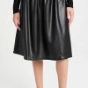 Coupon ❤️ Promo 🧨 Proenza Schouler White Label Faux Leather Smocked 👗 👗 Skirt Black 🎁 🌟