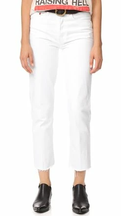 Best Pirce 🛒 Hot Sale 🧨 RE/DONE High Rise Rigid Stove Pipe 👖 👖 Jeans White 🔥 😀