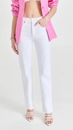 Wholesale 🔥 Hot Sale 🔥 RE/DONE 90s High Rise Comfort Stretch Loose 👖 👖 Jeans White 😍 ⌛