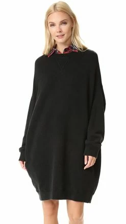 Best deal ⭐ Deals 🛒 R13 Grunge Sweatshirt 👗 👗 Dress Sand Washed Black 😀 🌟