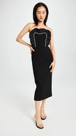 Cheap ⭐ New ⭐ Rebecca Vallance Katie Strapless Midi 👗 👗 Dress Black ⭐ 🛒