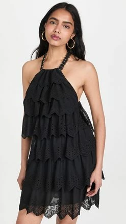 Flash Sale π₯ Best Sale π₯° Saloni Bailey-B π π Dress Black/Ruffle Emb π π