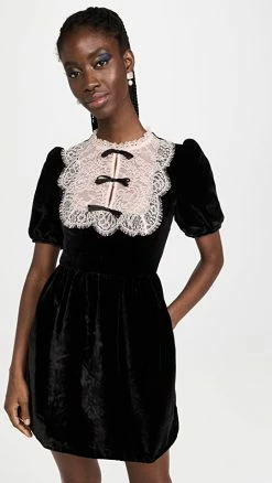 Best Pirce π Promo π€© Saloni Cherie Mini π π Dress Black/Pale Pink 𧨠π