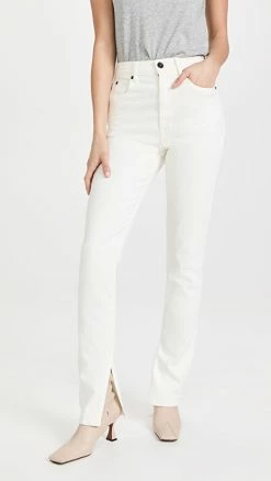 Cheapest ❤️ Best deal 👍 SLVRLAKE Beatnik Split 👖 👖 Jeans White ❤️ 🎉