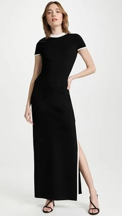 Best Sale 😀 Discount 🤩 STAUD Limes 👗 👗 Dress Black/White ⌛ 👏