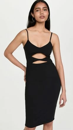 Top 10 ❤️ Top 10 🎁 Susana Monaco Cutout Knit Midi 👗 👗 Dress Black ✔️ 🥰