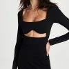 Cheap 👏 Promo 😉 Susana Monaco Reverse Sweetheart Long Sleeve 👗 👗 Dress Black 🥰 🎁