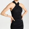 Discount 💯 Outlet 💯 Susana Monaco Halter Cross Front Mock 👗 👗 Dress Black 🛒 🧨