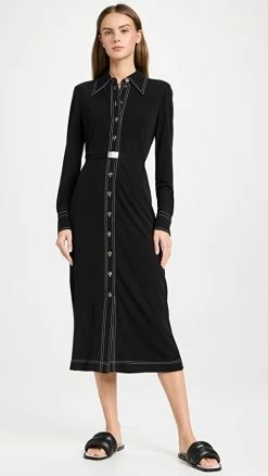 Best Sale ✔️ Hot Sale 🛒 Tory Burch Jersey Knit Polo 👗 👗 Dress Black 🎉 ❤️